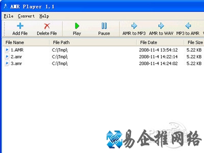 AMR文件的容量很小