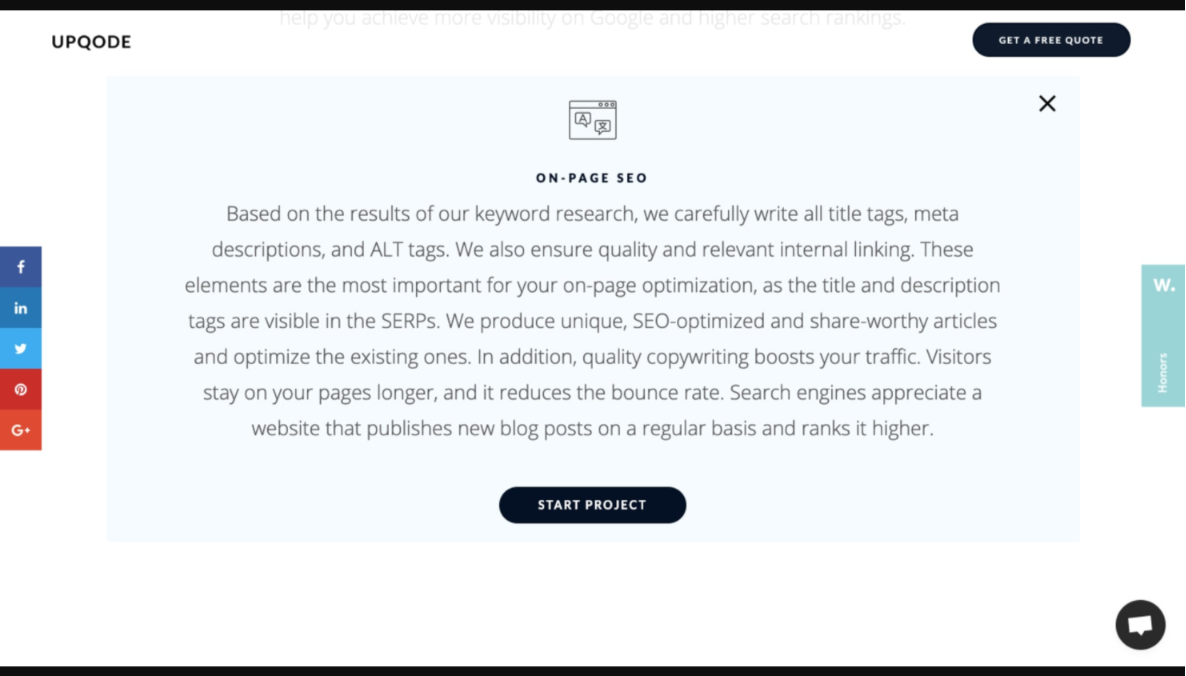 客户的UPQODE页面内SEO说明