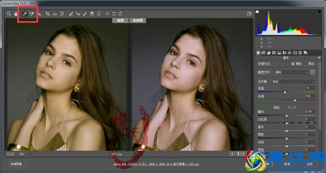 如何在PS ACR插件中一键快速校正照片白平衡？
