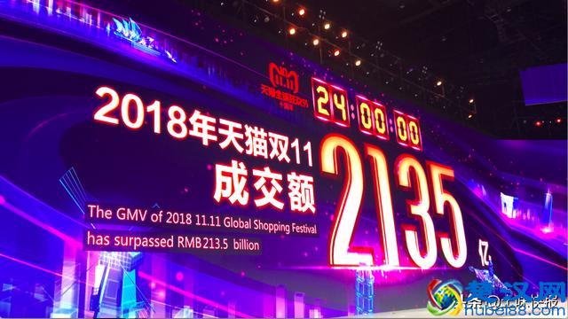 2018年天猫双十一累计实现销售额2135亿