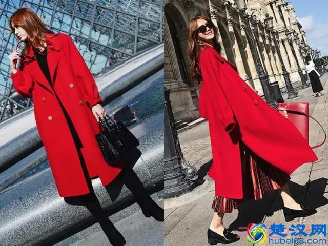 长款红色大衣搭配，这样穿过新年美美哒！