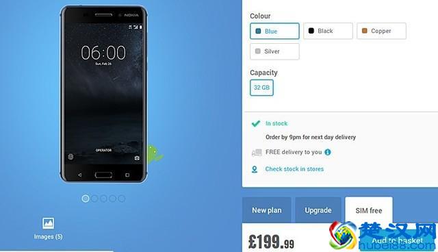 诺基亚6英国开售 非合约机200英镑拿下