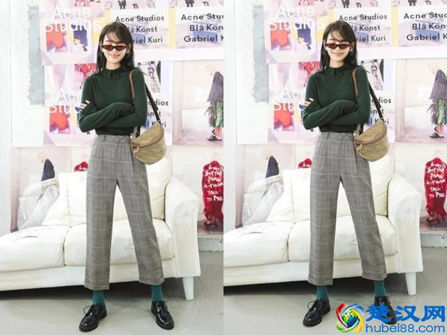 今年最流行的格子休闲裤，搭配对的上衣，复古又时尚！