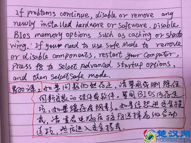 电脑经常出现蓝屏现象，蓝屏界面的全英文到底是什么意思呢？