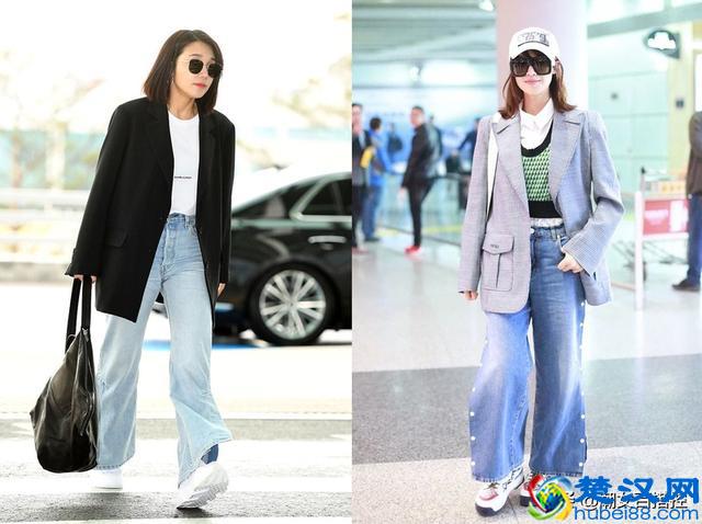 大气又藏肉的牛仔阔腿裤，有三种搭配最受欢迎，明星达人都在穿