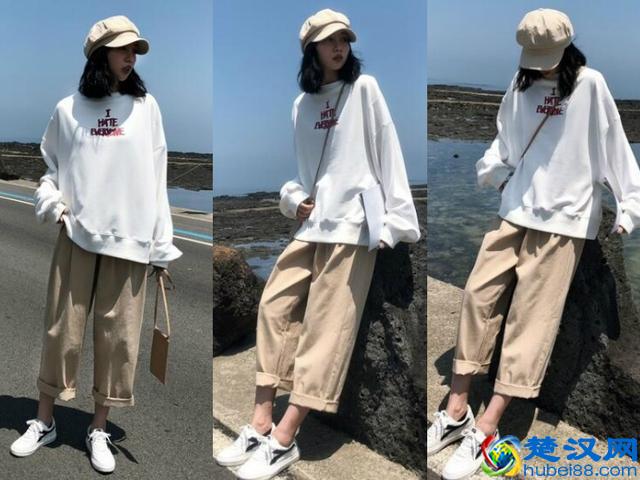 这个秋季最流行的白色卫衣，搭配上这5款裤子，可好看了！