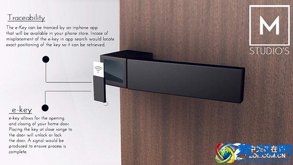 新式智能门锁 使用电子钥匙能感应开门