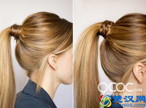马尾扎成这样，配什么衣服都漂亮！