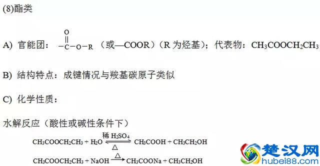 高中化学有机物知识点整理