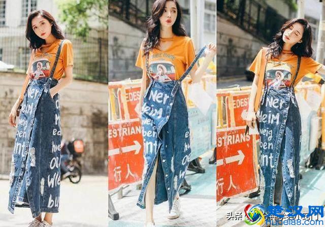 最流行穿牛仔半身裙，搭配这几件上衣又瘦又美！