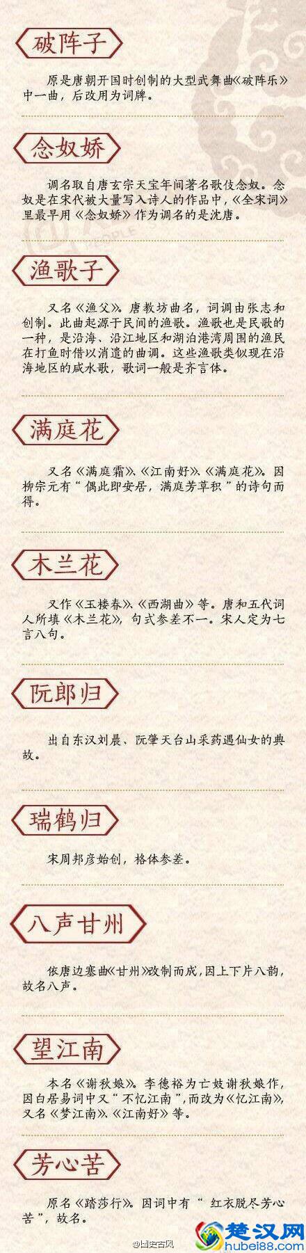 最经典的词牌名，你最爱的词牌是什么呢？