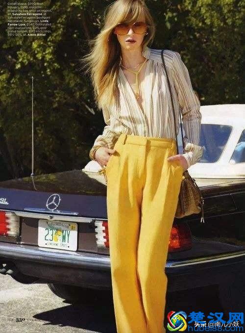 图文解说亮黄色裤子配什么颜色上衣？