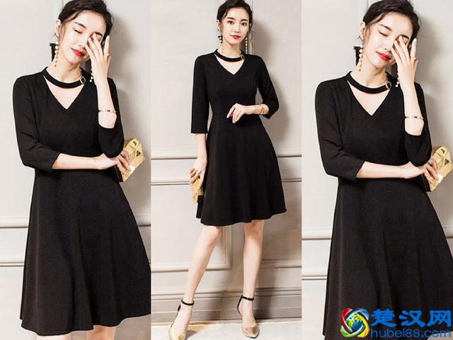 全黑的连衣裙配什么鞋？搭配各种高跟鞋，轻松显高好优雅了！