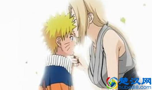 火影里的经典之吻，纲手轻吻初恋和鸣人，鸣雏定情！