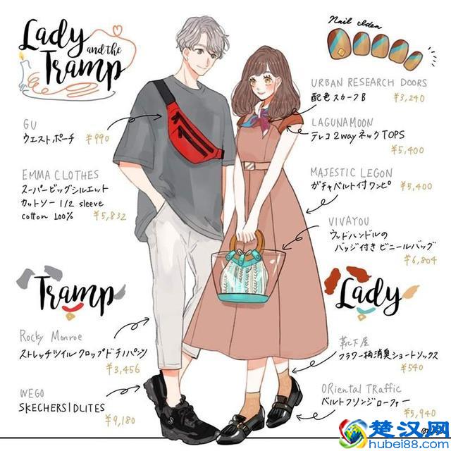 日本绘师笔下夏季版迪士尼风格情侣穿搭，学起来去迪士尼嗨吧