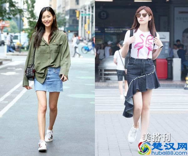 半身裙加休闲鞋，这些明星的搭配值得借鉴！