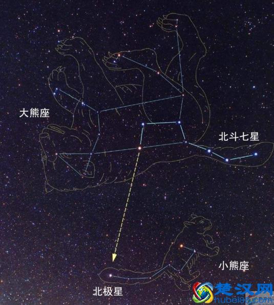 春季最显眼的是北斗七星，他们是属于大熊座