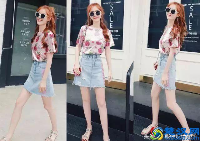 今年最流行的牛仔半身裙，搭配这几件上衣穿超好看~