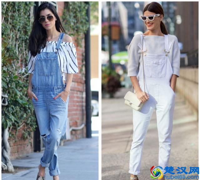 背带裤的6种穿搭示范，减龄时尚两不误