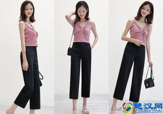 黑色阔腿裤，搭配这5件上衣最好看了