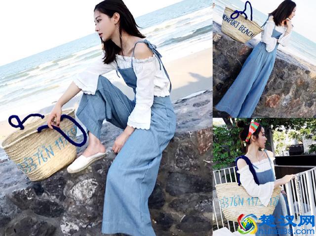 今秋很流行的蓝色阔腿裤，与各种上衣搭配，你这样穿更美！