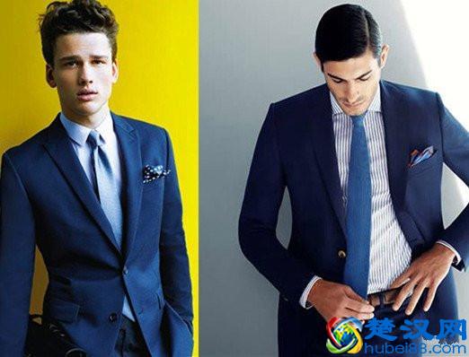 蓝色西装配衬衫,展现出你独有的腔调