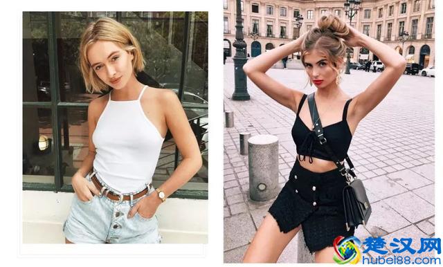 短上衣才是最清凉的单品！搭配高腰裤，特显高