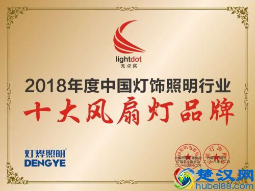 喜讯：灯烨照明荣获中国灯饰照明行业十大风扇灯品牌