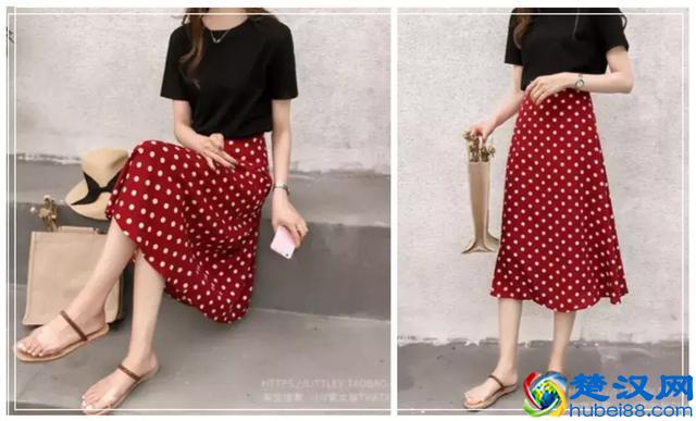 红色半身裙配这五个颜色的上衣很美！