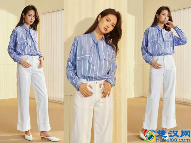 2018秋天很流行穿蓝色衬衫，搭配这4种下装真心好看！