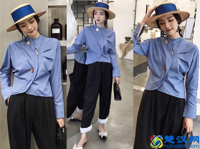 2018秋天很流行穿蓝色衬衫，搭配这4种下装真心好看！