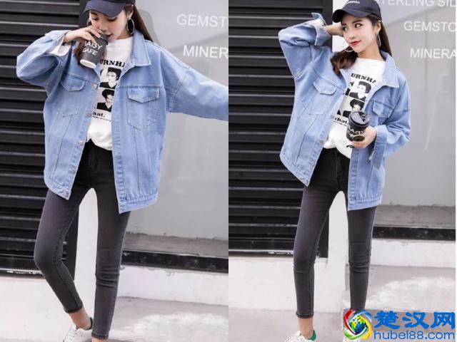 2018年秋冬最潮流搭配，牛仔外套+小白鞋！