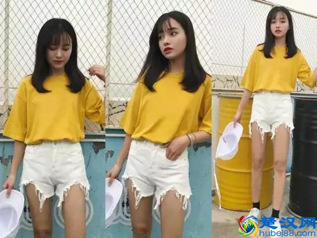 夏天穿白色短裤，配上这4种颜色t恤，好看