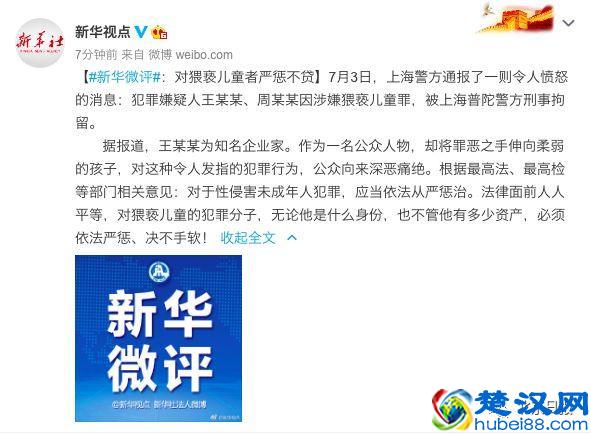 新城董事猥亵女童被拘，三大央媒火力全开，密集发声