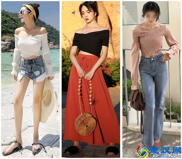 今年流行一字肩上衣，27套靓搭一月不重样，真的美极了！
