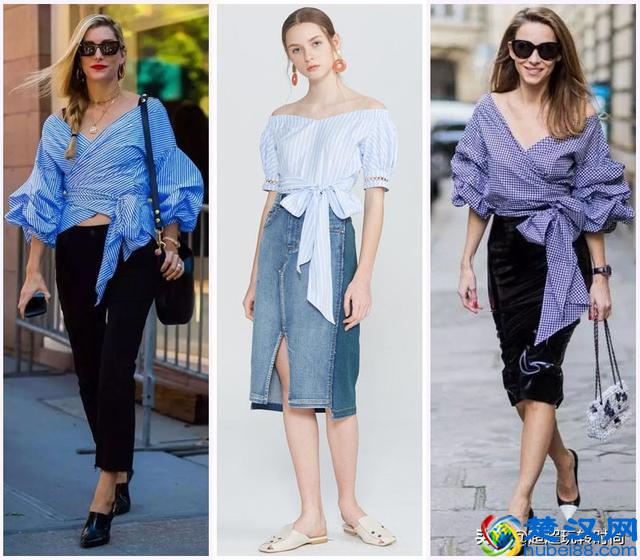 今年流行一字肩上衣，27套靓搭一月不重样，真的美极了！