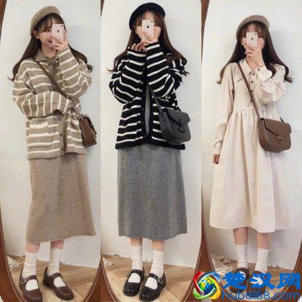 微胖女生春季如何穿？淡蓝色衬衫搭配黑色半身裙，简约不失高级感