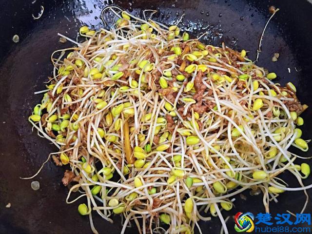 教你做黄豆芽炒粉条，地地道道的农家菜，做法简单，好吃接地气！