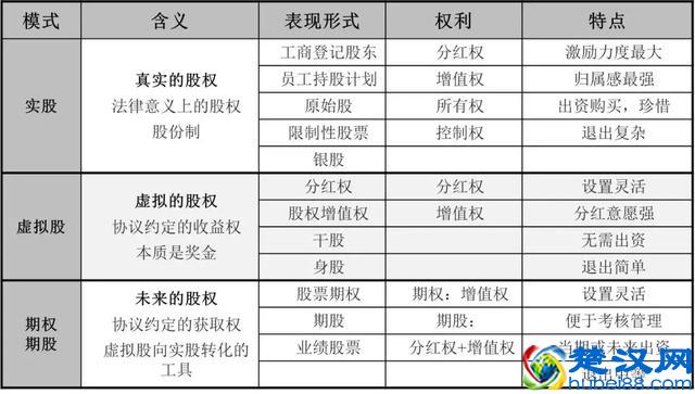 「干货篇」股权激励有哪些模式：实股、虚股、期权怎么理解