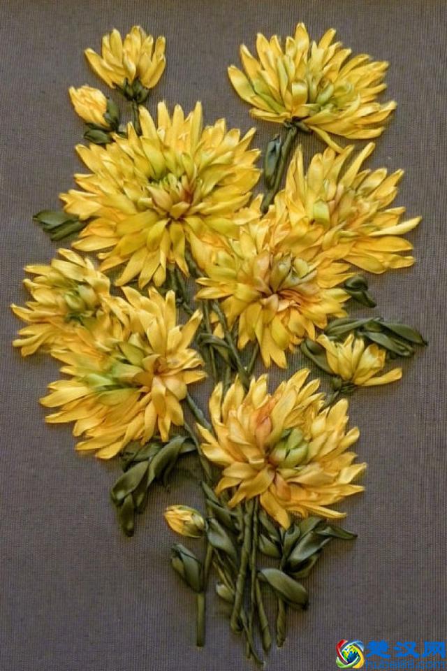 手工刺绣：绝美的32款丝带绣、缎带绣作品，像鲜花一样美丽