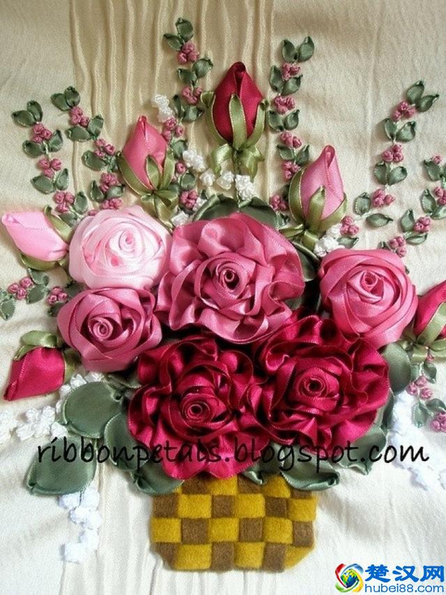 手工刺绣：绝美的32款丝带绣、缎带绣作品，像鲜花一样美丽