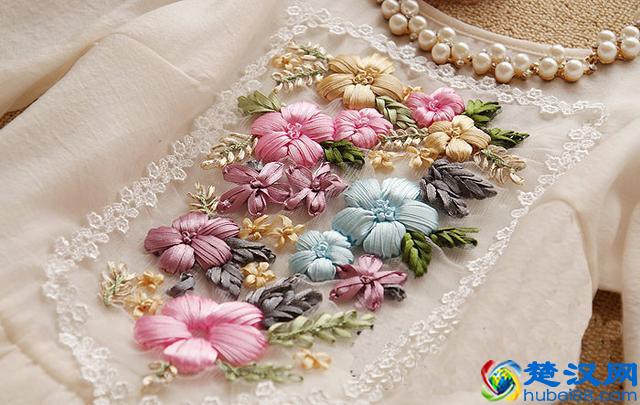 手工刺绣：绝美的32款丝带绣、缎带绣作品，像鲜花一样美丽