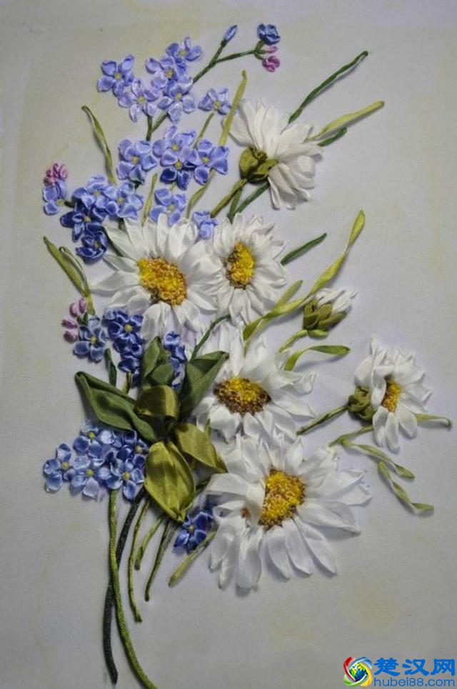 手工刺绣：绝美的32款丝带绣、缎带绣作品，像鲜花一样美丽