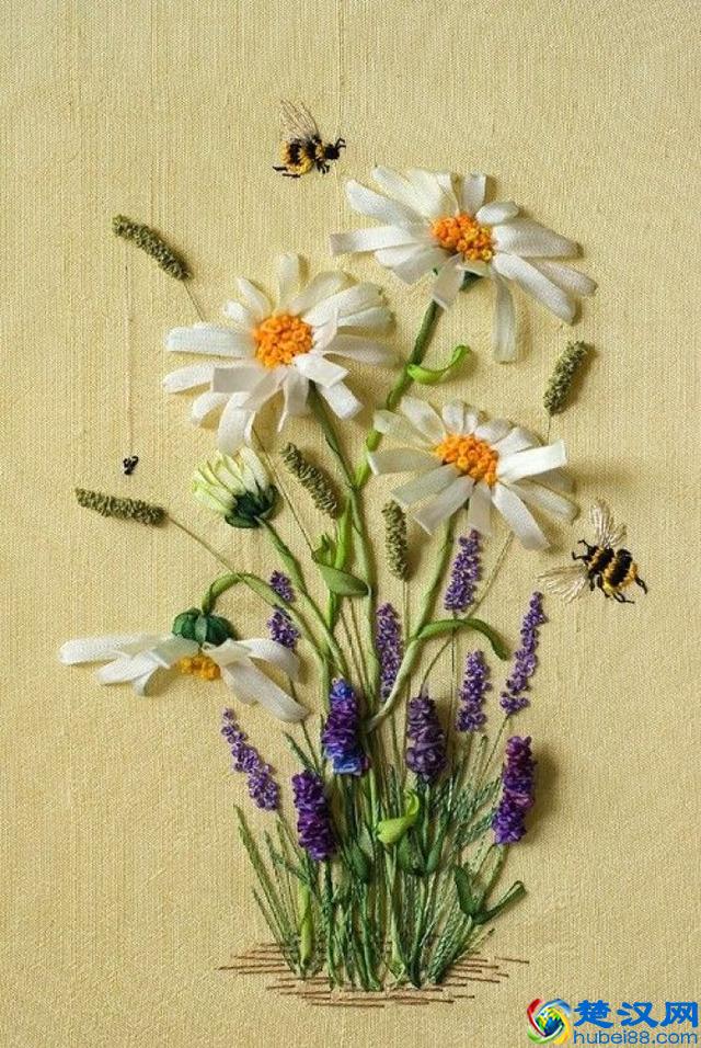 手工刺绣：绝美的32款丝带绣、缎带绣作品，像鲜花一样美丽