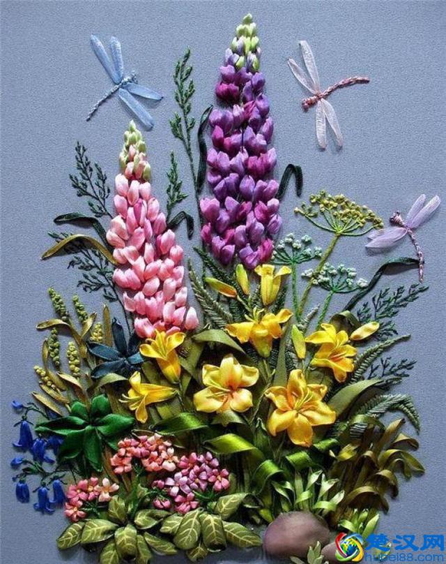 手工刺绣：绝美的32款丝带绣、缎带绣作品，像鲜花一样美丽