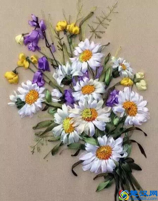 手工刺绣：绝美的32款丝带绣、缎带绣作品，像鲜花一样美丽