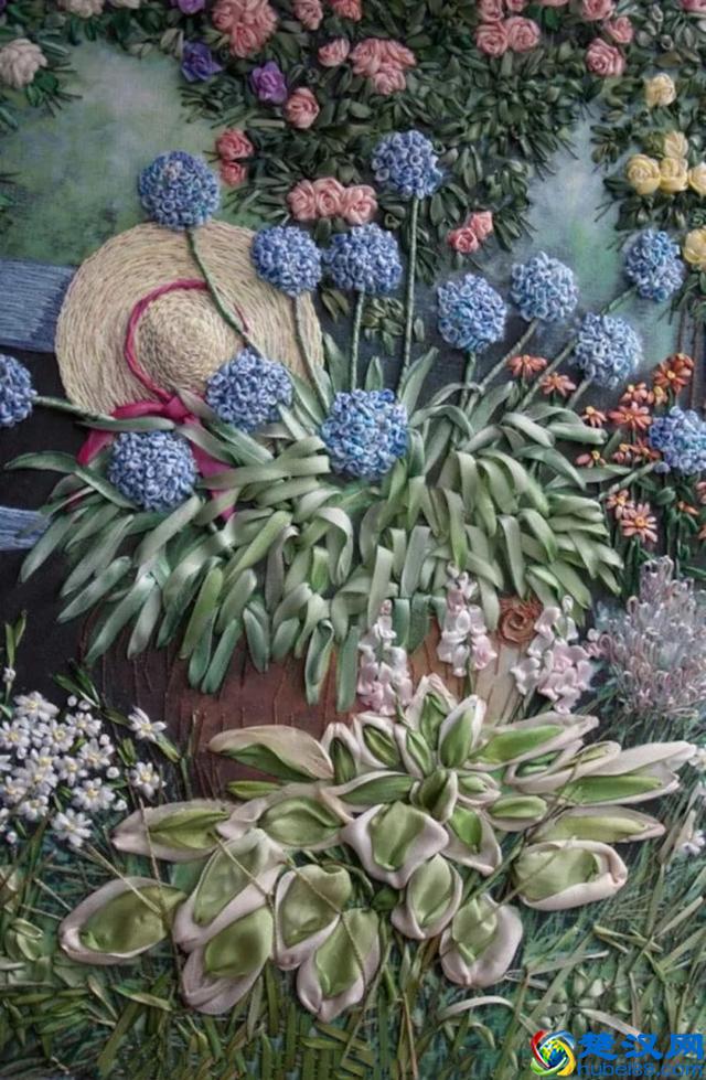 手工刺绣：绝美的32款丝带绣、缎带绣作品，像鲜花一样美丽