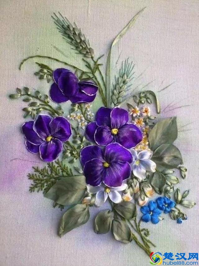 手工刺绣：绝美的32款丝带绣、缎带绣作品，像鲜花一样美丽