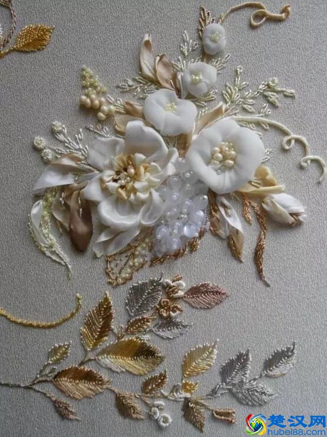 手工刺绣：绝美的32款丝带绣、缎带绣作品，像鲜花一样美丽