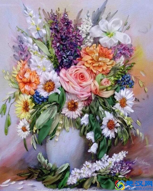 手工刺绣：绝美的32款丝带绣、缎带绣作品，像鲜花一样美丽